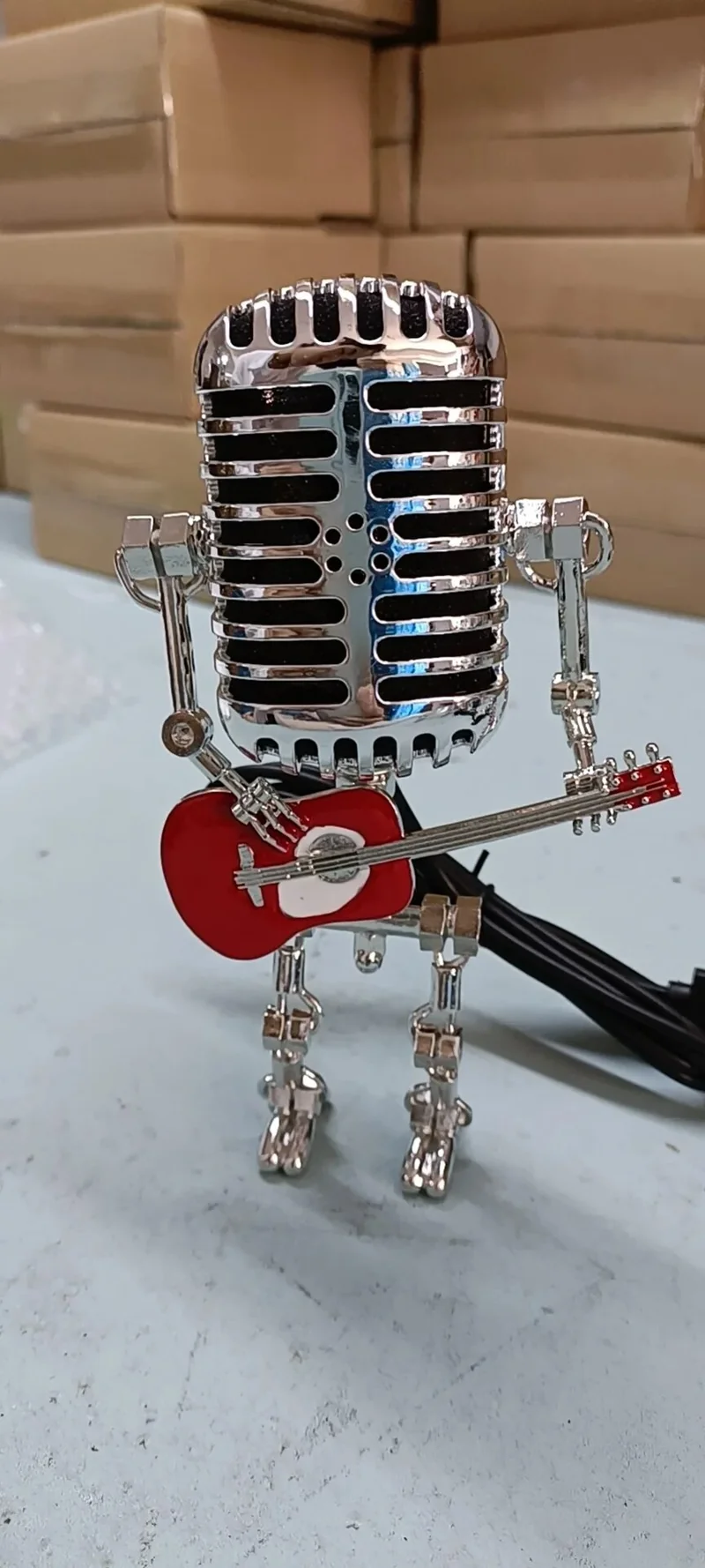 Tafellamp Robot Met Gitaar LED Decoratie Voor Muziekkamer | Sansoti