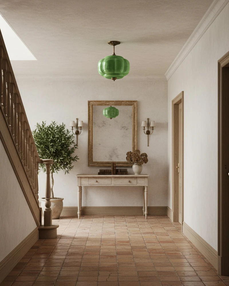 Vintage design plafondlamp van glas – elegante plafondverlichting met metalen details | Sansoti