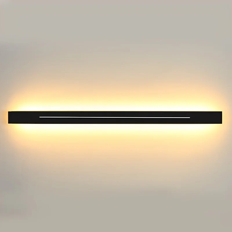 Wandlamp LED Strip Zwart IJzer Acryl Woonkamer Slaapkamer Lineair 60cm 80cm 100cm 120cm 3 Kleurmodi Minimalistisch Spiegel Accent | Sansoti