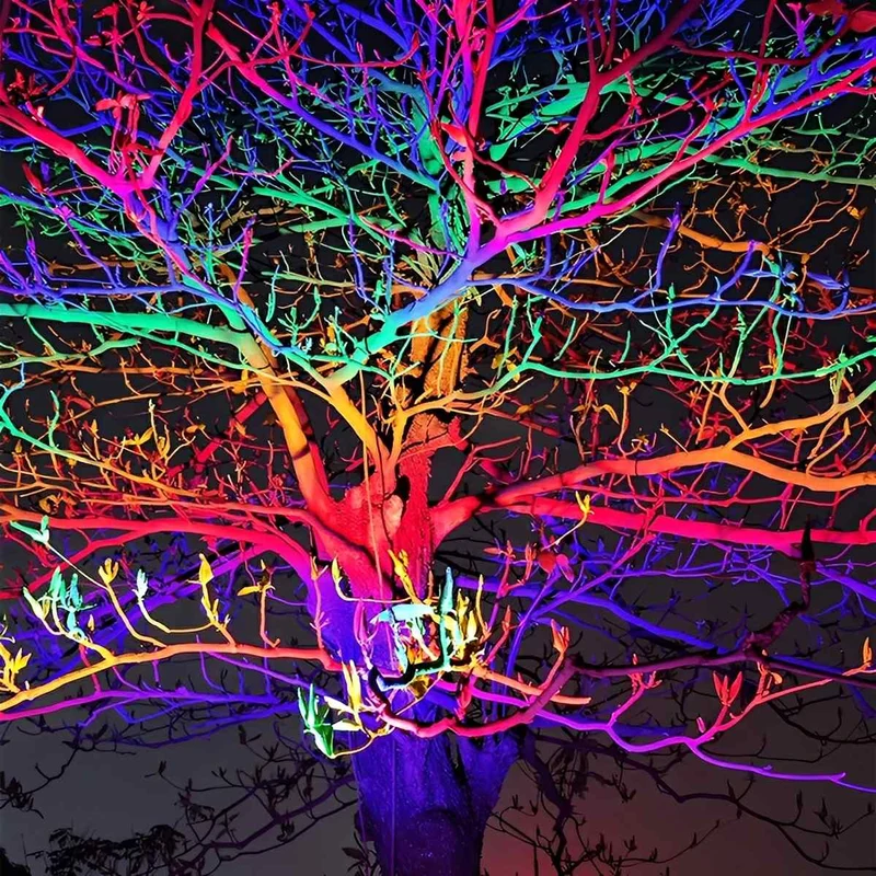 Buitenspot RGB LED 50W Zwart Tuin Gevel Boom Verlichting IP65 Kleurveranderend Schijnwerper Landscape Spotlight Afstandsbediening Buiten | Sansoti