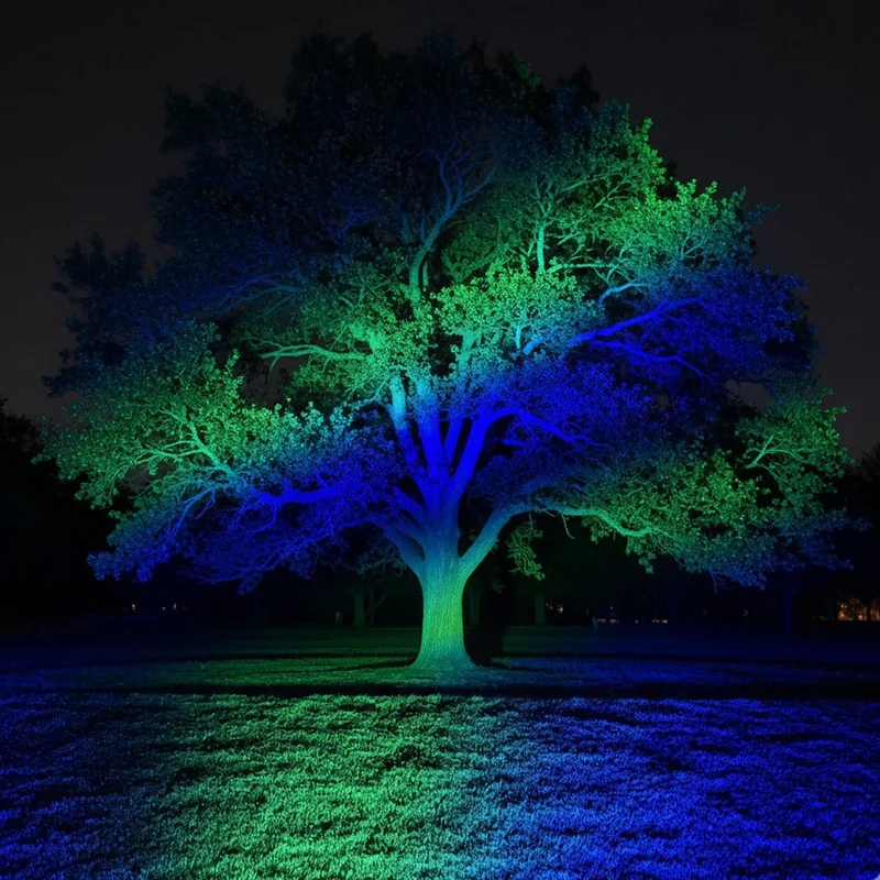 Buitenspot RGB LED 50W Zwart Tuin Gevel Boom Verlichting IP65 Kleurveranderend Schijnwerper Landscape Spotlight Afstandsbediening Buiten | Sansoti