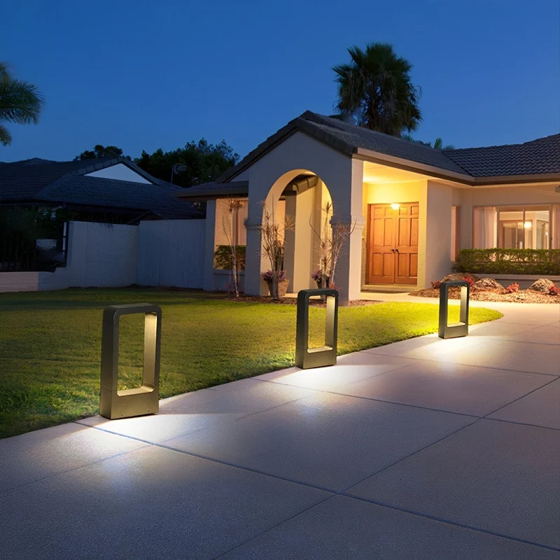 Sokkellamp LED 10W Zwart Aluminium Tuin Oprijlaan Pad IP65 Staande Buitenlamp Rechthoek Warmwit 3000K Gazonlamp Tuinverlichting | Sansoti