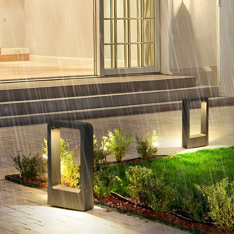 Sokkellamp LED 10W Zwart Aluminium Tuin Oprijlaan Pad IP65 Staande Buitenlamp Rechthoek Warmwit 3000K Gazonlamp Tuinverlichting | Sansoti