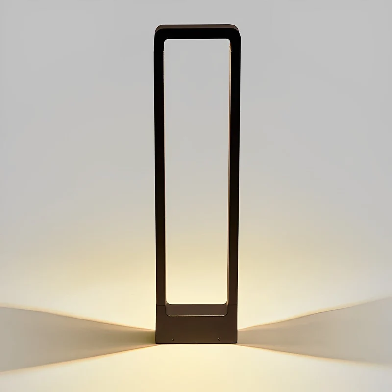 Sokkellamp LED 10W Zwart Aluminium Tuin Oprijlaan Pad IP65 Staande Buitenlamp Rechthoek Warmwit 3000K Gazonlamp Tuinverlichting | Sansoti