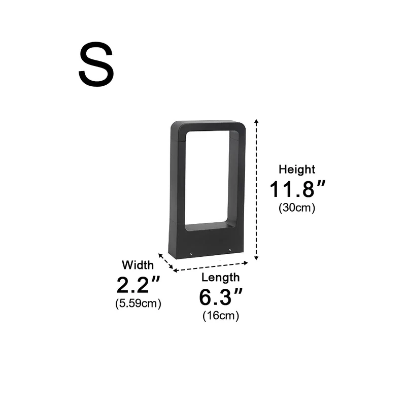 Sokkellamp LED 10W Zwart Aluminium Tuin Oprijlaan Pad IP65 Staande Buitenlamp Rechthoek Warmwit 3000K Gazonlamp Tuinverlichting | Sansoti