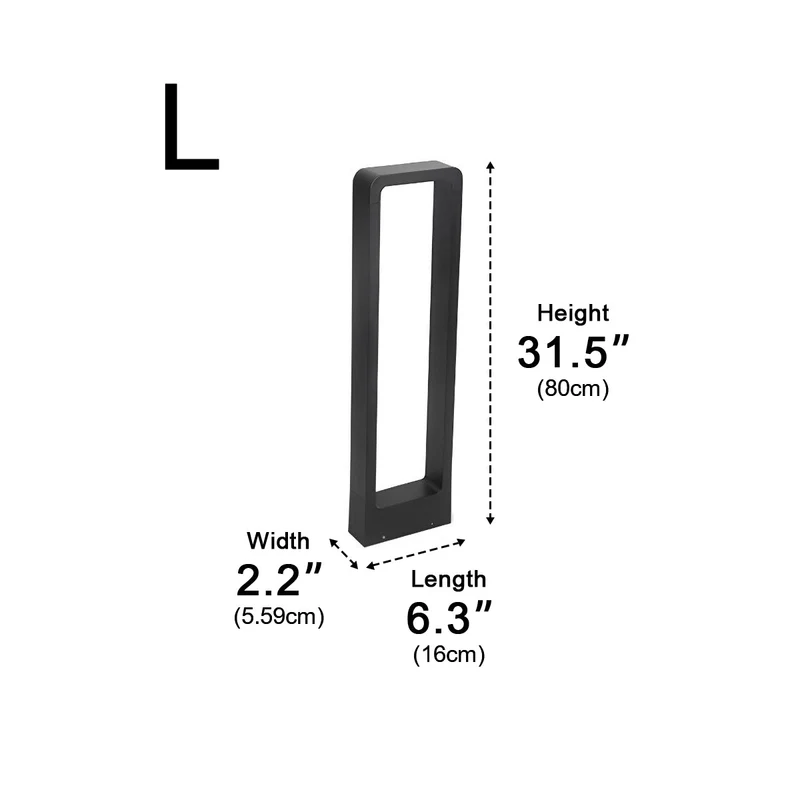 Sokkellamp LED 10W Zwart Aluminium Tuin Oprijlaan Pad IP65 Staande Buitenlamp Rechthoek Warmwit 3000K Gazonlamp Tuinverlichting | Sansoti