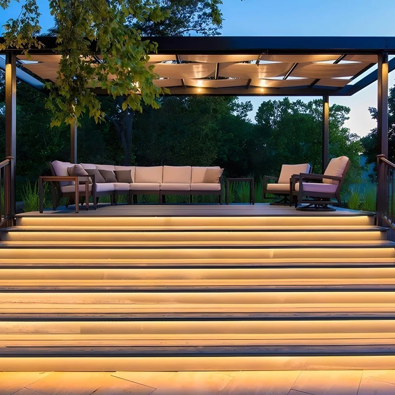 LED Strip Buiten Solar 5W Warmwit IP65 Tuin Trap Terras Inbouw Lichtstrip Flexibel 3000K Oprit Pad Sfeerverlichting Buiten | Sansoti