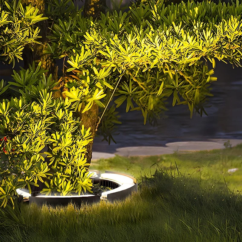 Tuinspot LED Boog Grondpen 12W Zwart Tuin Oprijlaan Boom Verlichting IP65 Landschapsverlichting Prikspot RGB Warmwit Buiten Spotlight | Sansoti
