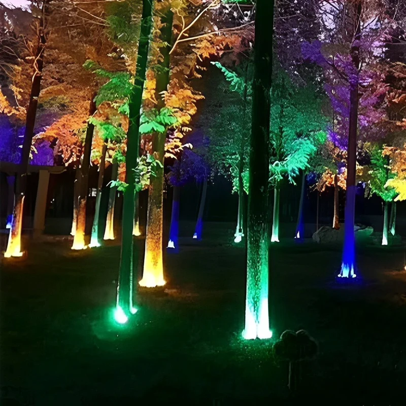 Tuinspot LED Boog Grondpen 12W Zwart Tuin Oprijlaan Boom Verlichting IP65 Landschapsverlichting Prikspot RGB Warmwit Buiten Spotlight | Sansoti
