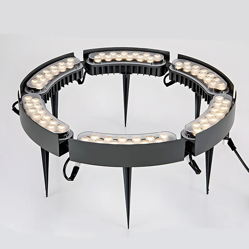 Tuinspot LED Boog Grondpen 12W Zwart Tuin Oprijlaan Boom Verlichting IP65 Landschapsverlichting Prikspot RGB Warmwit Buiten Spotlight | Sansoti