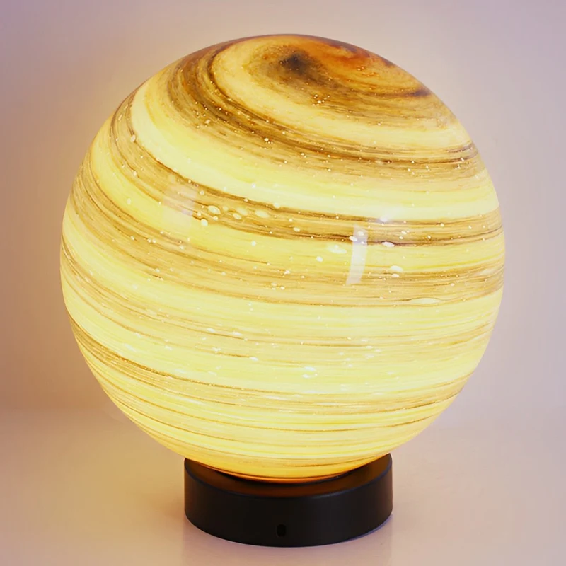 Buitenlamp Paalkop Bol Glas Marmerlook Warmwit Tuin Oprit Hek Villa Buitenverlichting Sokkel Lamp E27 IP54 Tuinlamp Sfeerverlichting | Sansoti