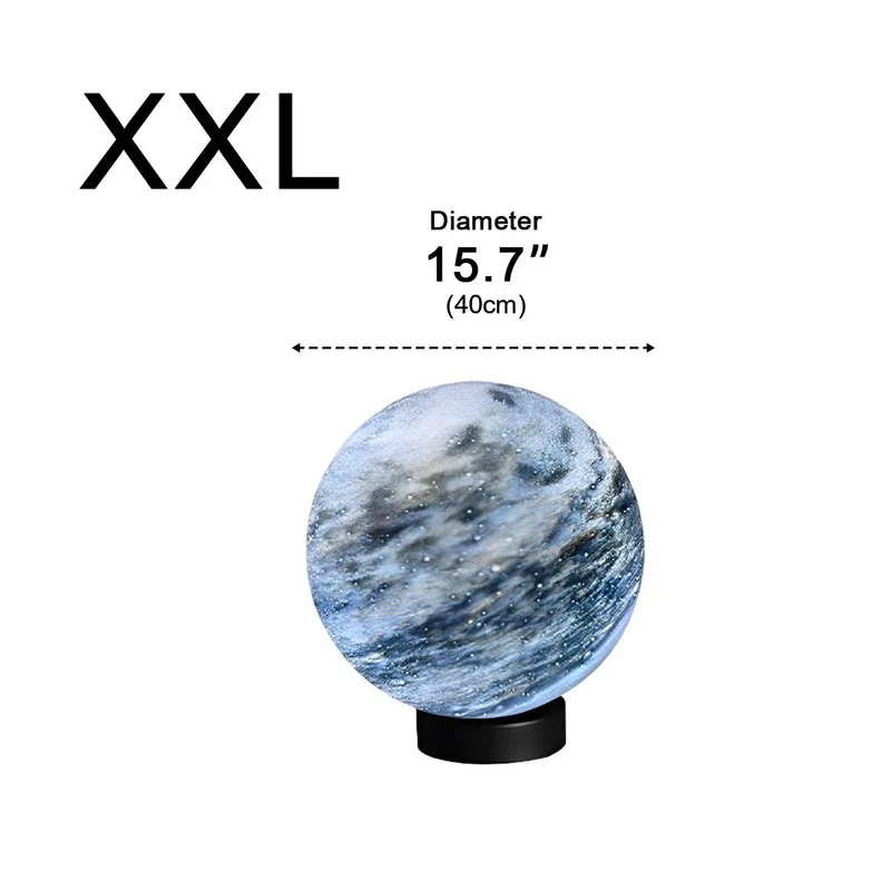 Buitenlamp Paalkop Bol Glas Marmerlook Warmwit Tuin Oprit Hek Villa Buitenverlichting Sokkel Lamp E27 IP54 Tuinlamp Sfeerverlichting | Sansoti