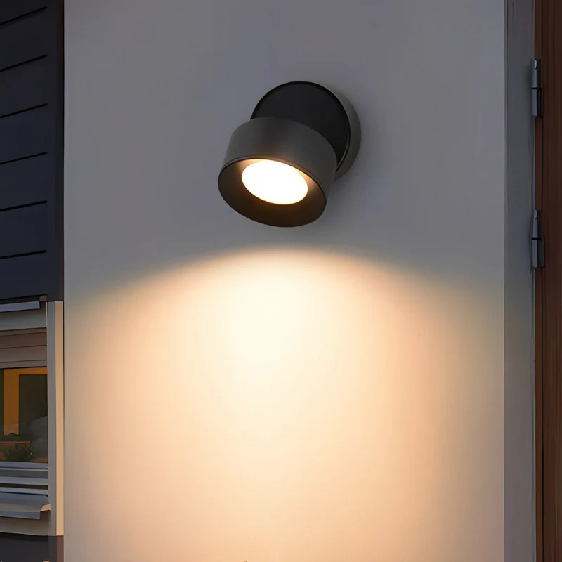 Buiten LED Wandspot Aluminium Zwart 360° Draaibaar IP65 Gevel Tuin Opbouwspot Verstelbaar Buitenlamp Porch Veranda | Sansoti
