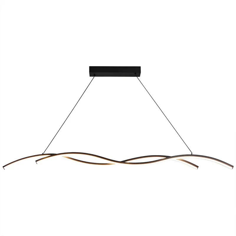 LED Hanglamp Golf Aluminium Zwart Dimbaar Eetkamer Woonkamer Golvende Hanglamp Eettafel Café Pendel Modern | Sansoti