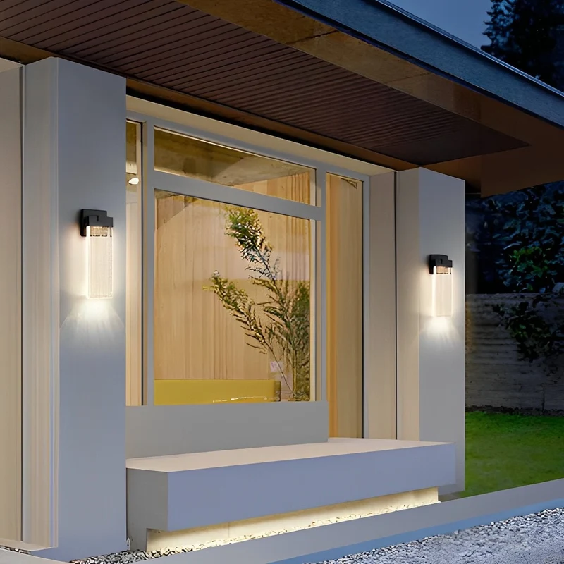 Buiten LED Wandlamp Kristal Aluminium Zwart 10W 18W 24W IP54 Gevel Voordeur Tuin Villa Buitenlamp Modern | Sansoti