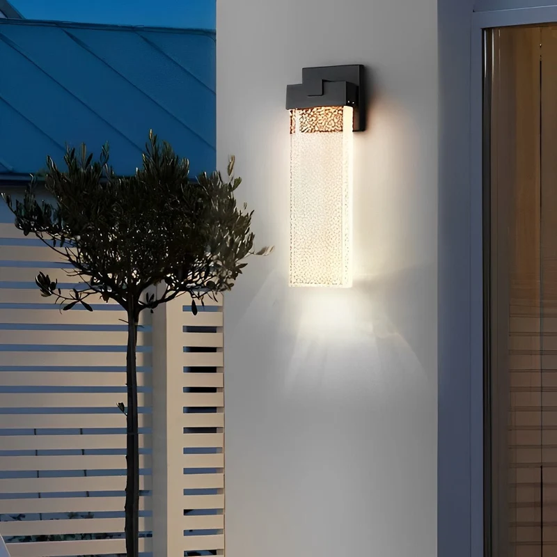Buiten LED Wandlamp Kristal Aluminium Zwart 10W 18W 24W IP54 Gevel Voordeur Tuin Villa Buitenlamp Modern | Sansoti