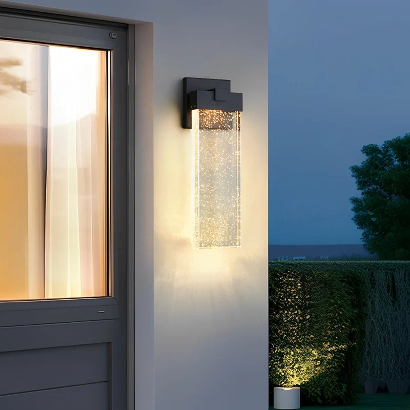 Buiten LED Wandlamp Kristal Aluminium Zwart 10W 18W 24W IP54 Gevel Voordeur Tuin Villa Buitenlamp Modern | Sansoti