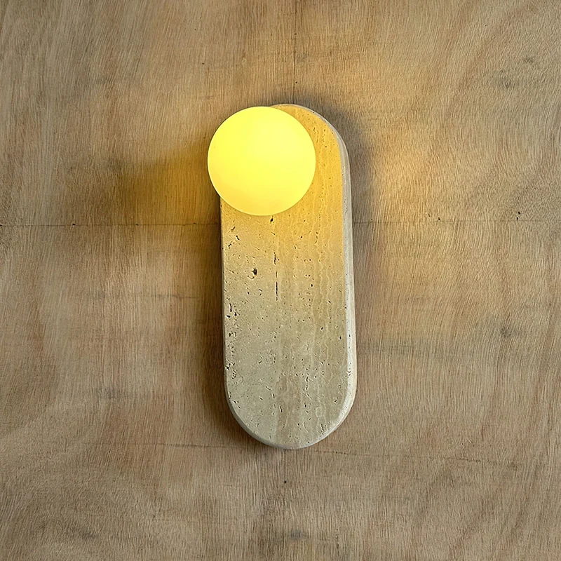 Luxe Wandlamp van Jade of Marmer met Glazen Kap – Mid Century Design Verlichting voor Slaapkamer en Hal | Sansoti