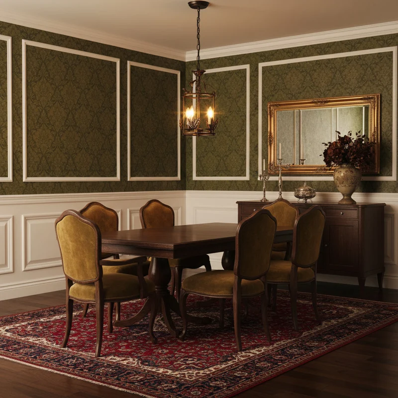 Barok Lantaarn Hanglamp met Vogel- en Bladdetails – Klassieke 3-Lichts Plafondlamp in Goud of Brons | Sansoti