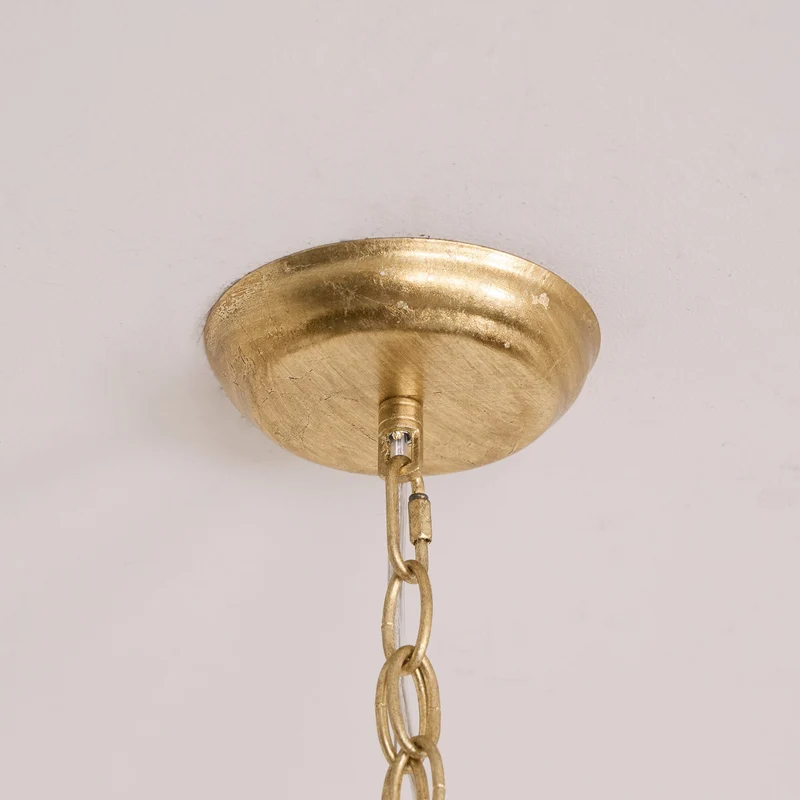 Barok Lantaarn Hanglamp met Vogel- en Bladdetails – Klassieke 3-Lichts Plafondlamp in Goud of Brons | Sansoti