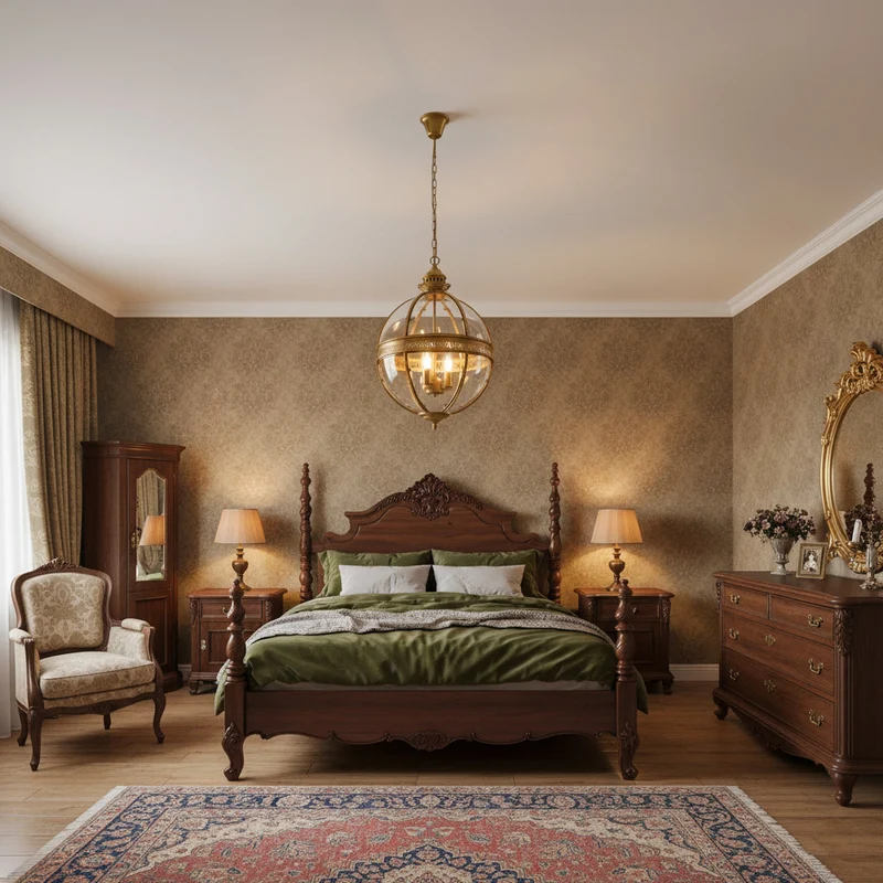 Barok Hanglamp met Glazen Kappen en Gouden Afwerking – Luxe Design Kroonluchter 3-Lichts | Sansoti