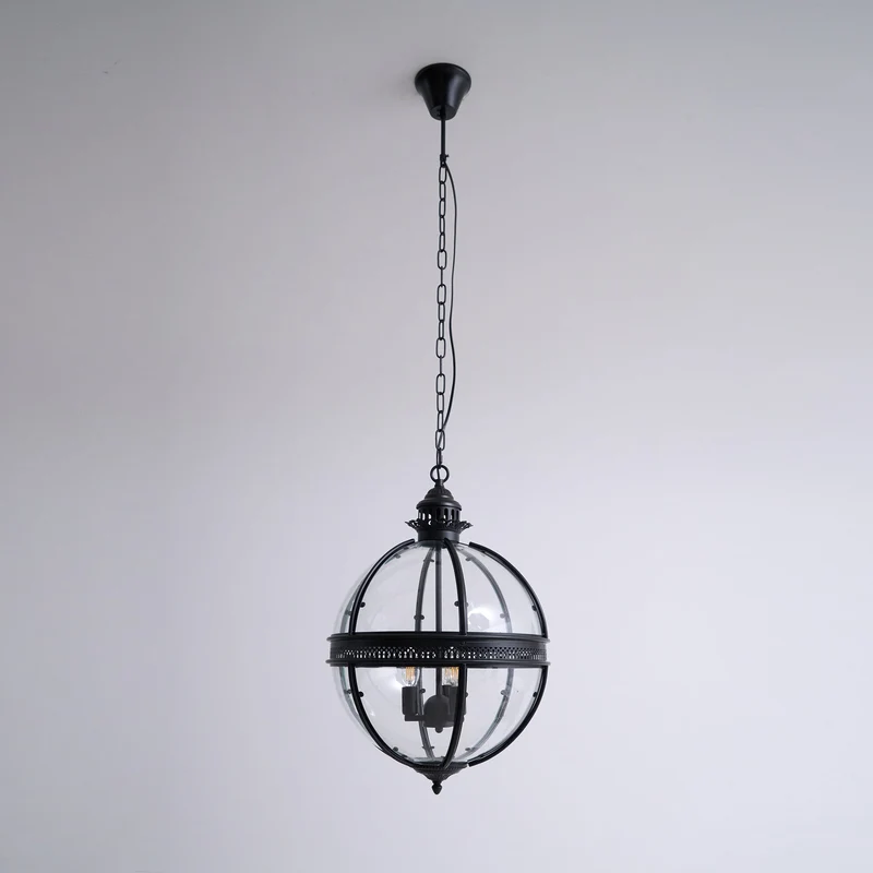 Barok Hanglamp met Glazen Kappen en Gouden Afwerking – Luxe Design Kroonluchter 3-Lichts | Sansoti