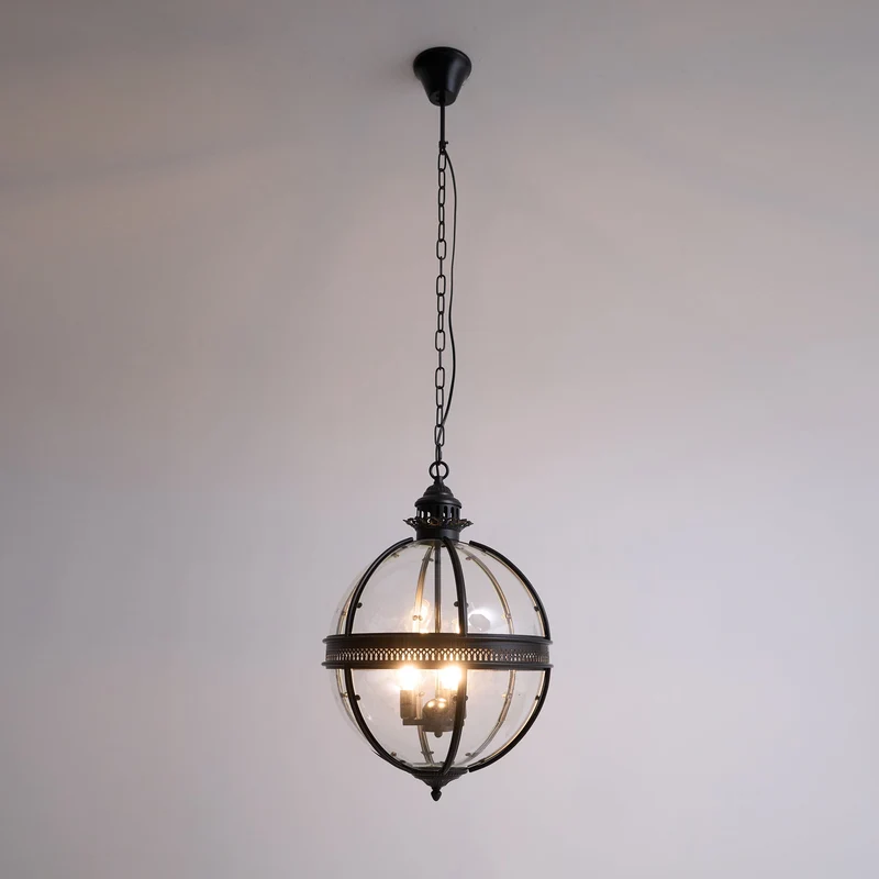 Barok Hanglamp met Glazen Kappen en Gouden Afwerking – Luxe Design Kroonluchter 3-Lichts | Sansoti