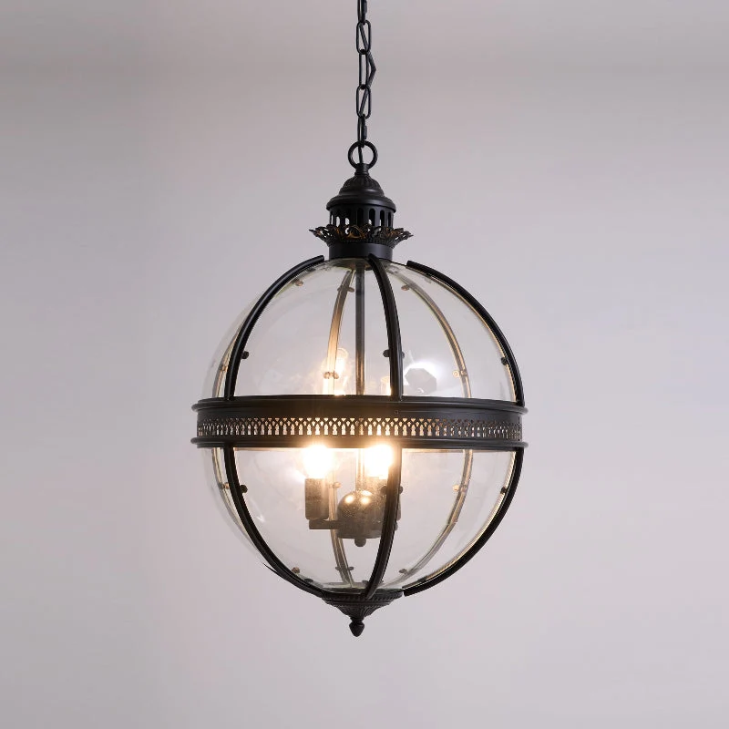 Barok Hanglamp met Glazen Kappen en Gouden Afwerking – Luxe Design Kroonluchter 3-Lichts | Sansoti