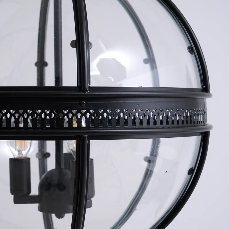 Barok Hanglamp met Glazen Kappen en Gouden Afwerking – Luxe Design Kroonluchter 3-Lichts | Sansoti