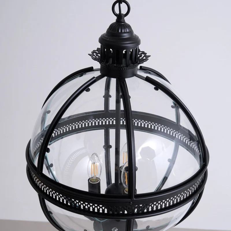 Barok Hanglamp met Glazen Kappen en Gouden Afwerking – Luxe Design Kroonluchter 3-Lichts | Sansoti