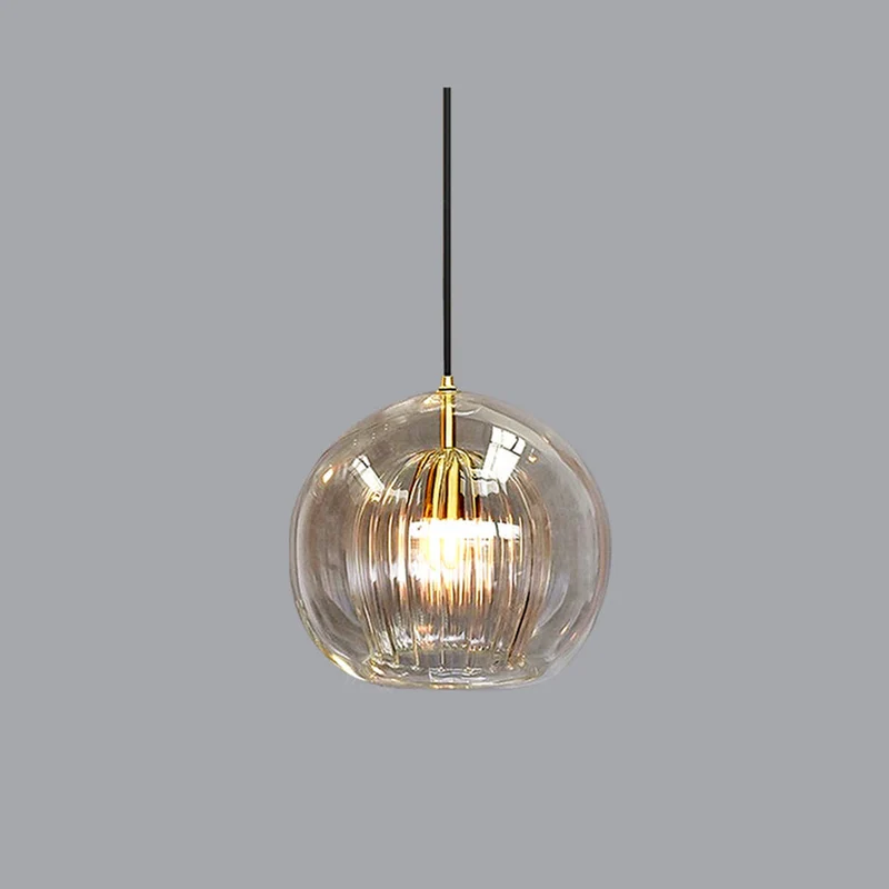 Hanglamp Glas Rond Transparant Amber G4 LED Modern 1-Lichts | Sansoti