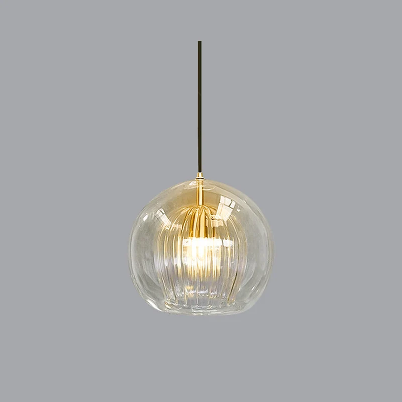 Hanglamp Glas Rond Transparant Amber G4 LED Modern 1-Lichts | Sansoti