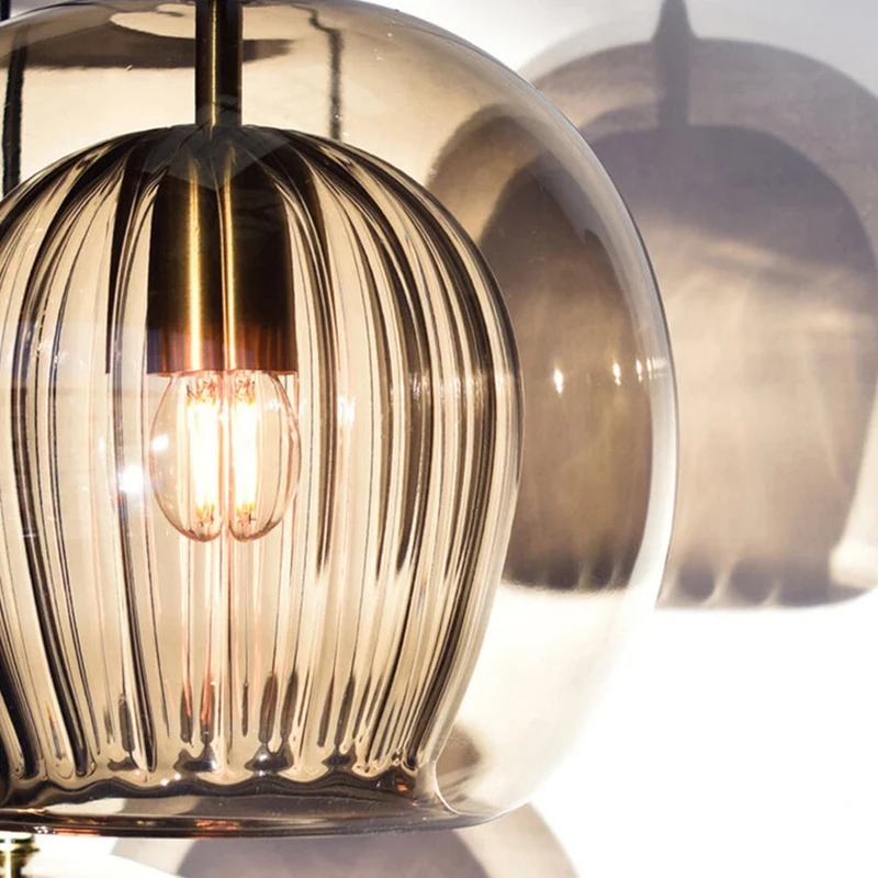 Hanglamp Glas Rond Transparant Amber G4 LED Modern 1-Lichts | Sansoti