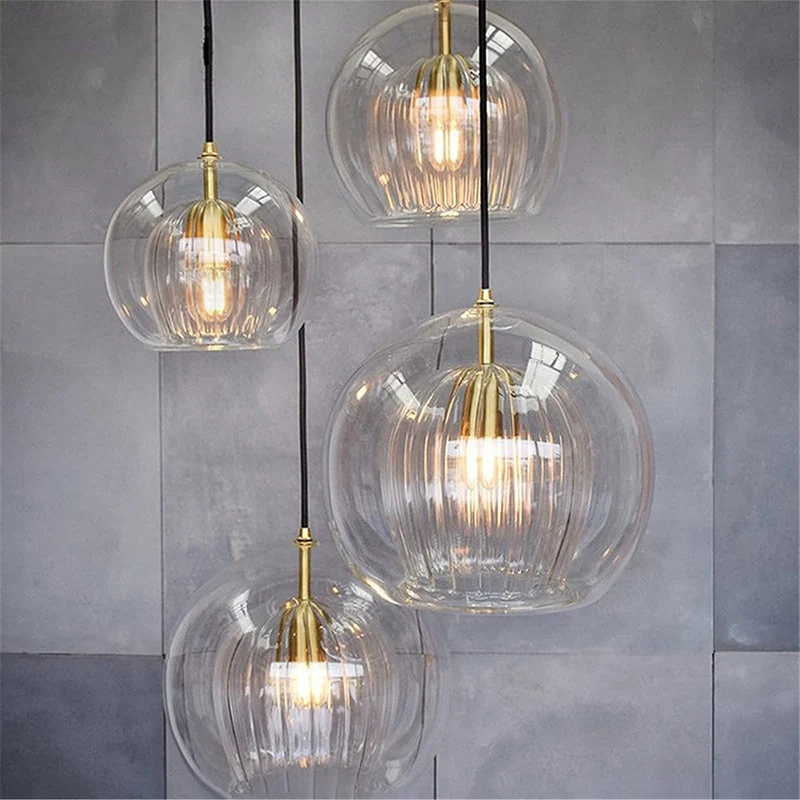 Hanglamp Glas Rond Transparant Amber G4 LED Modern 1-Lichts | Sansoti