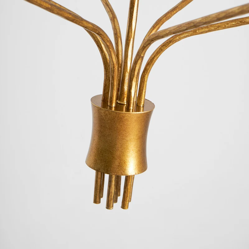 Minimalistische Kroonluchter met Slanke Armen en Kaarsvormige Fittingen – Moderne Design Hanglamp in Messing, Zwart of Nikkel | Sansoti