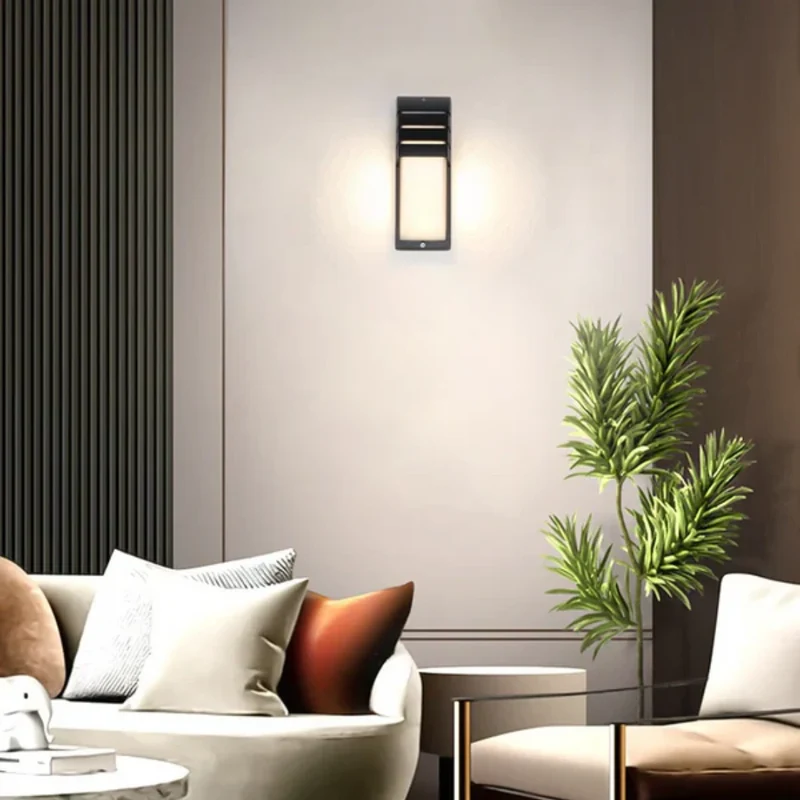 Buitenlamp Met Bewegingssensor LED IP65 Zwart Aluminium Wandlamp | Sansoti