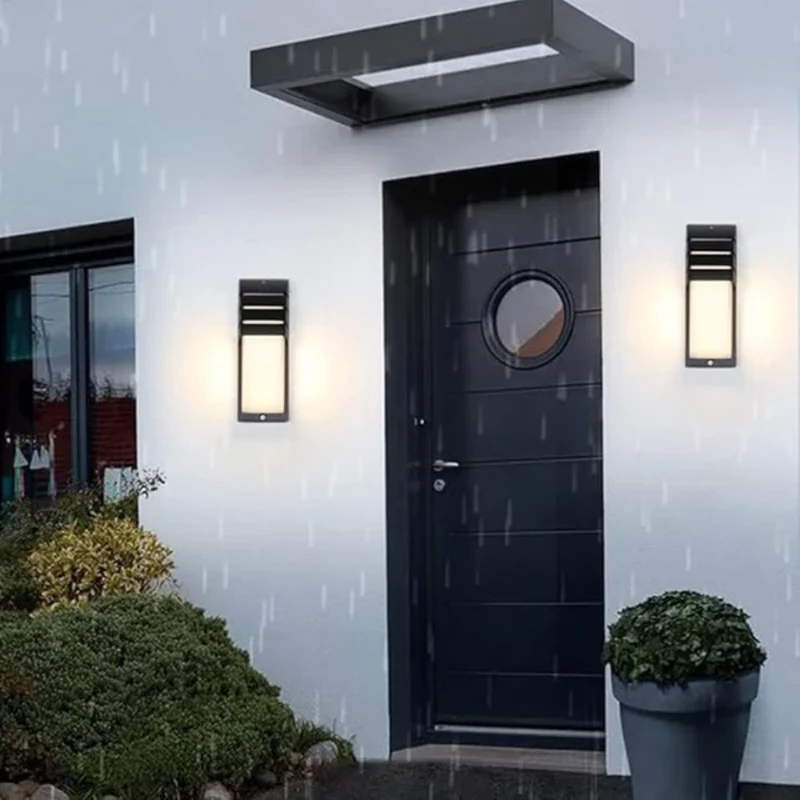 Buitenlamp Met Bewegingssensor LED IP65 Zwart Aluminium Wandlamp | Sansoti