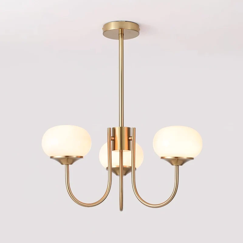 Glazen Kroonluchter Met Roze Witte Of Creme Bollen En Gouden Of Chromen Frame Moderne Design Kroonluchter Met 3 Of 5 Lichtpunten Voor Woonkamer En Eetkamer | Sansoti
