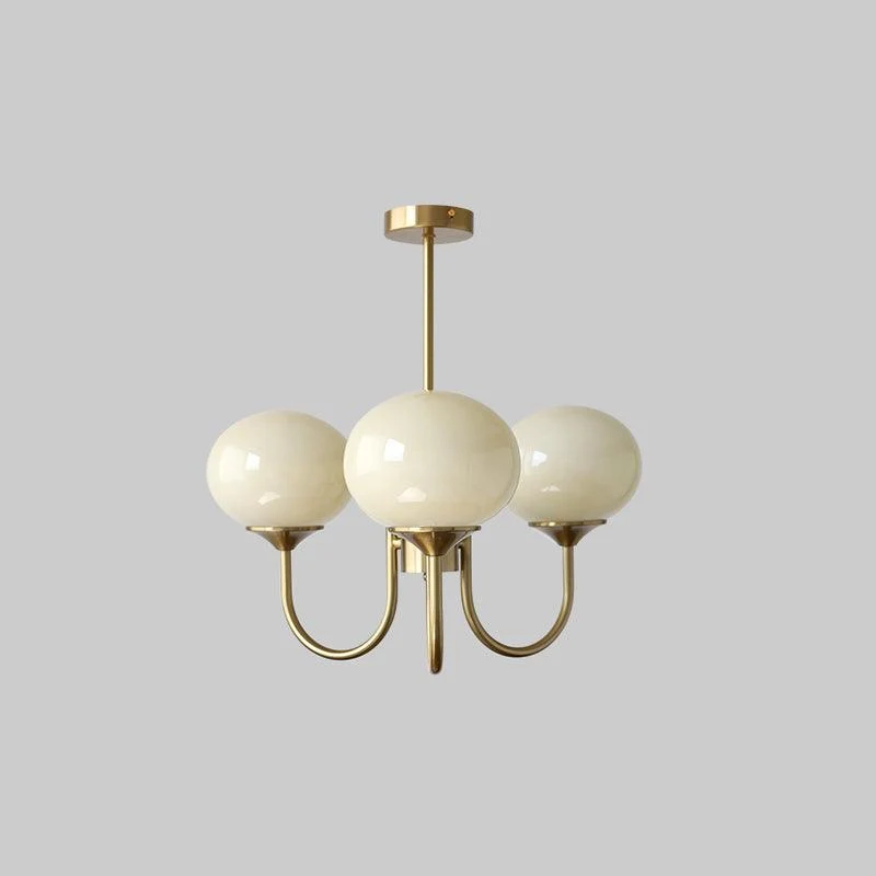 Glazen Kroonluchter Met Roze Witte Of Creme Bollen En Gouden Of Chromen Frame Moderne Design Kroonluchter Met 3 Of 5 Lichtpunten Voor Woonkamer En Eetkamer | Sansoti