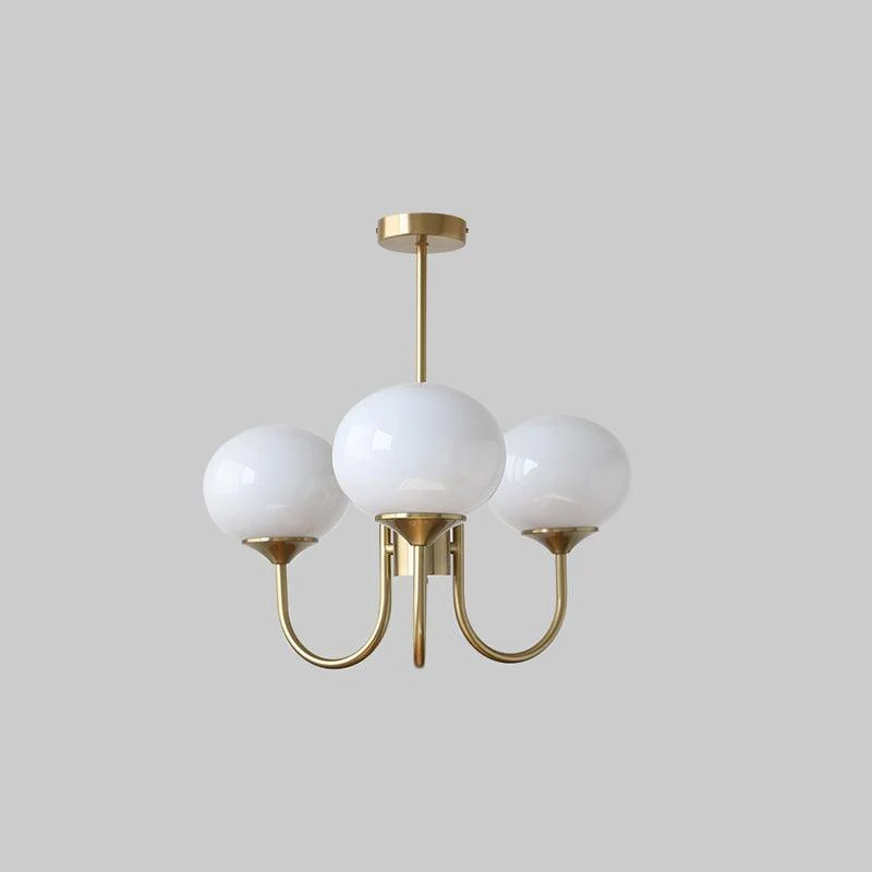 Glazen Kroonluchter Met Roze Witte Of Creme Bollen En Gouden Of Chromen Frame Moderne Design Kroonluchter Met 3 Of 5 Lichtpunten Voor Woonkamer En Eetkamer | Sansoti