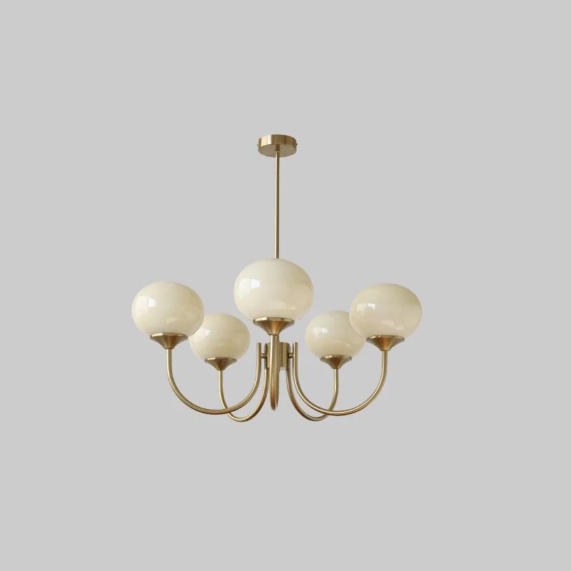 Glazen Kroonluchter Met Roze Witte Of Creme Bollen En Gouden Of Chromen Frame Moderne Design Kroonluchter Met 3 Of 5 Lichtpunten Voor Woonkamer En Eetkamer | Sansoti