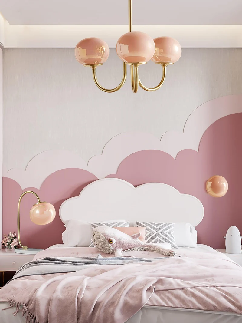Glazen Kroonluchter Met Roze Witte Of Creme Bollen En Gouden Of Chromen Frame Moderne Design Kroonluchter Met 3 Of 5 Lichtpunten Voor Woonkamer En Eetkamer | Sansoti