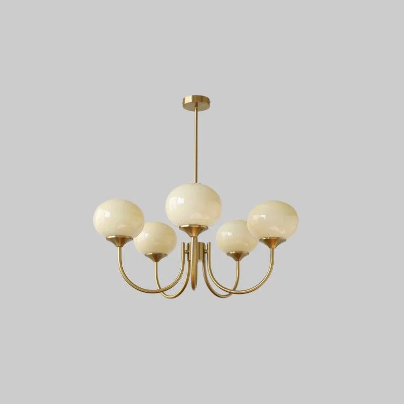 Glazen Kroonluchter Met Roze Witte Of Creme Bollen En Gouden Of Chromen Frame Moderne Design Kroonluchter Met 3 Of 5 Lichtpunten Voor Woonkamer En Eetkamer | Sansoti
