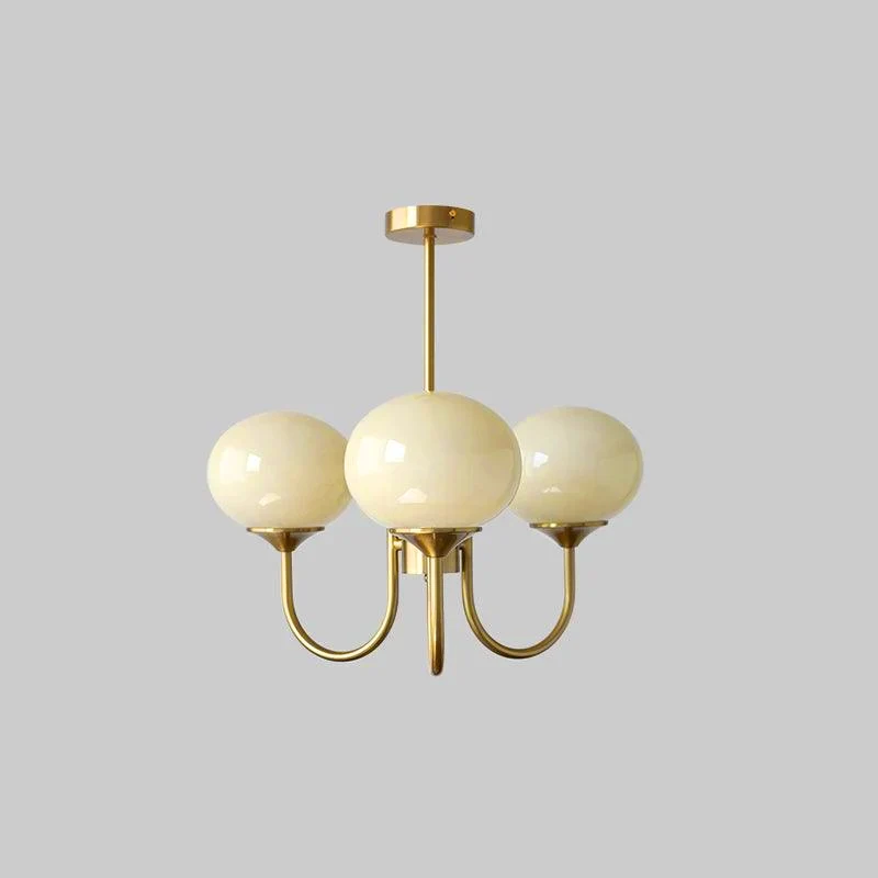 Glazen Kroonluchter Met Roze Witte Of Creme Bollen En Gouden Of Chromen Frame Moderne Design Kroonluchter Met 3 Of 5 Lichtpunten Voor Woonkamer En Eetkamer | Sansoti