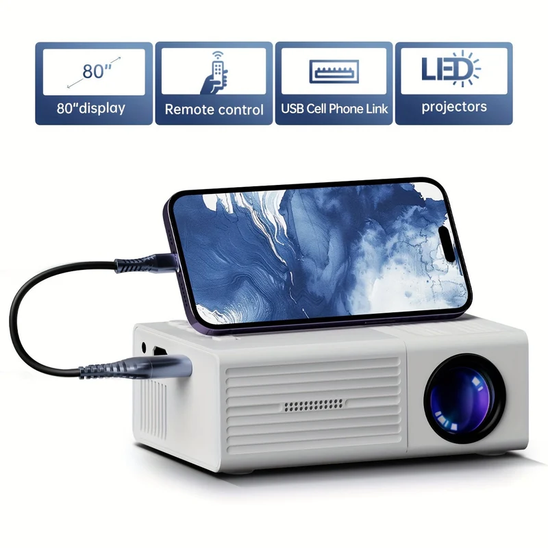 Mini Beamer 3000 Lumen Draagbaar Met HDMI USB Voor Thuisbioscoop | Sansoti