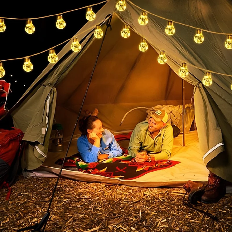 Lichtsnoer Edison Peertjes Solar 20 LED Warm Wit Buiten Tuin Terras Vintage Sfeerverlichting Retro Hanglampen Feestverlichting Zonne-energie | Sansoti