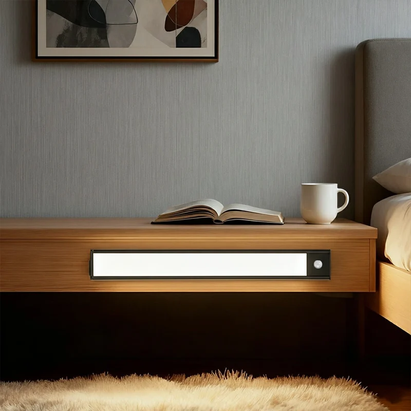 Kastverlichting LED Bewegingssensor Aluminium Zwart USB Oplaadbaar Onderkastlamp Keuken Kledingkast Nachtlamp Draadloos | Sansoti