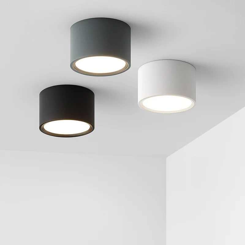 Opbouw Downlight LED Rond Metaal Wit Zwart Grijs Hal Slaapkamer Plafonnière Opbouwspot Scandinavisch Keuken Badkamer Kantoor | Sansoti