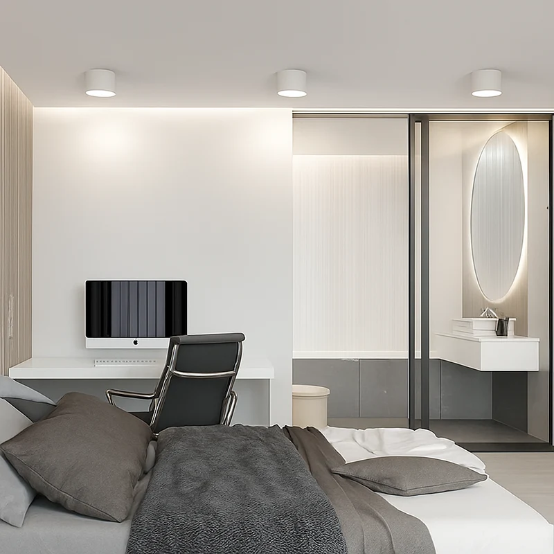 Opbouw Downlight LED Rond Metaal Wit Zwart Grijs Hal Slaapkamer Plafonnière Opbouwspot Scandinavisch Keuken Badkamer Kantoor | Sansoti