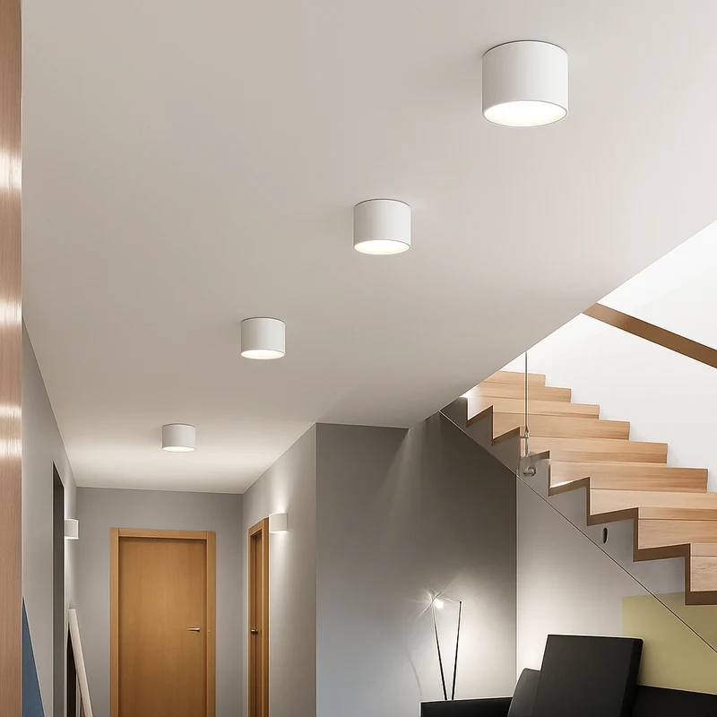Opbouw Downlight LED Rond Metaal Wit Zwart Grijs Hal Slaapkamer Plafonnière Opbouwspot Scandinavisch Keuken Badkamer Kantoor | Sansoti